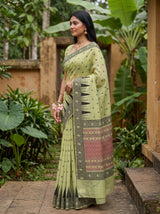 MIMOSA Pista Saree Saree — pose 3 styling detail