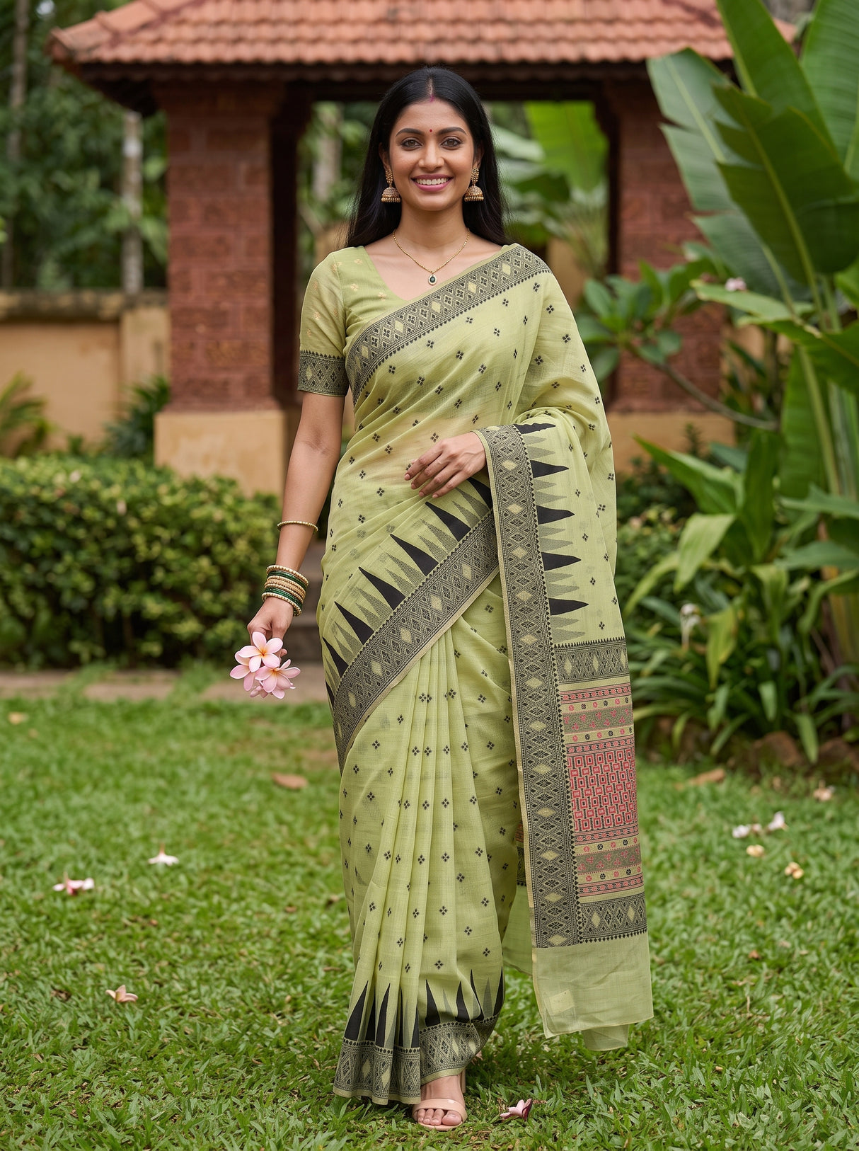 MIMOSA Pista Saree Saree — pose 6 styling detail