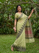 MIMOSA Pista Saree Saree — pose 9 styling detail
