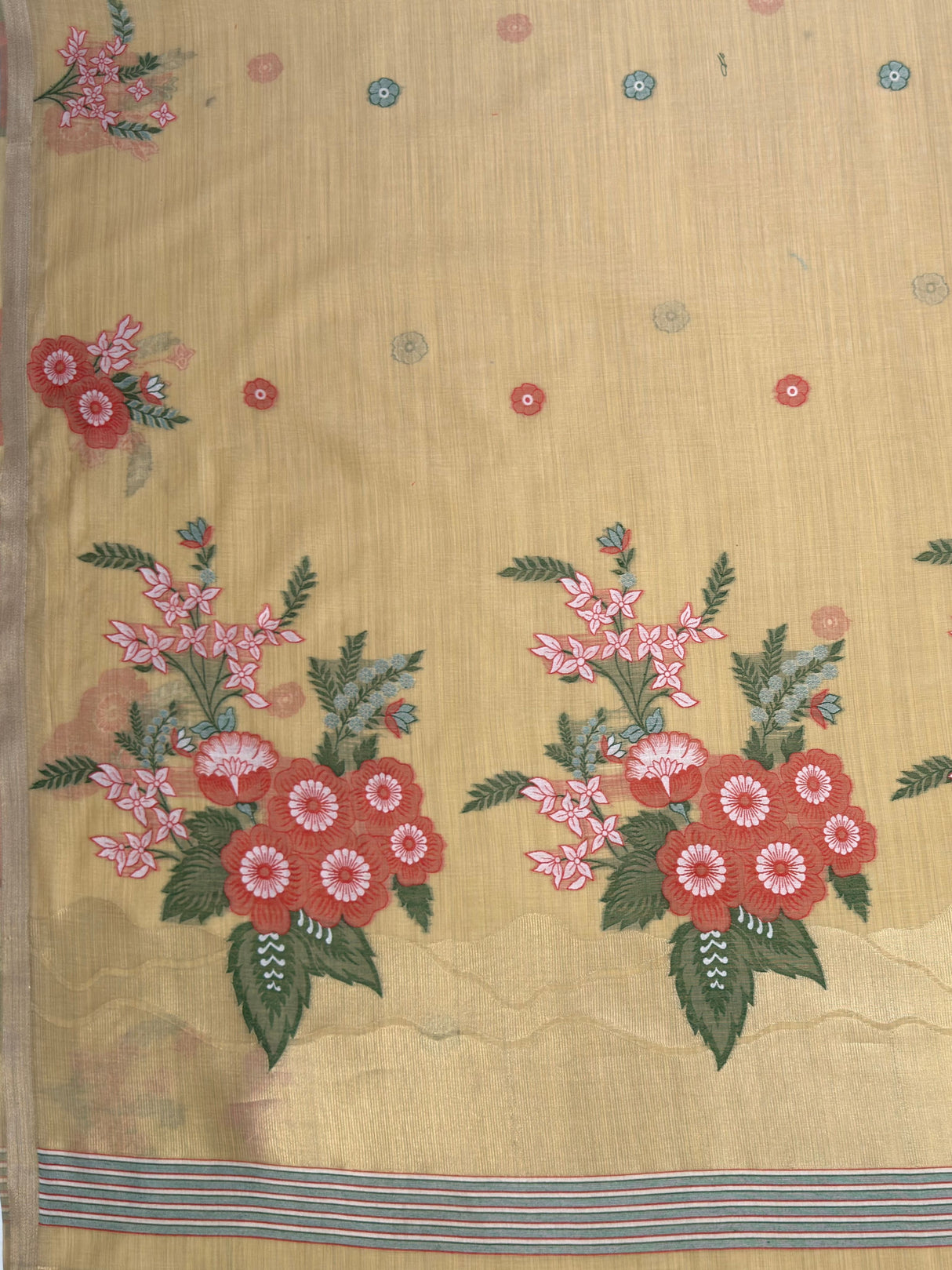MIMOSA Chiku Saree Saree — pallu and zari work detail