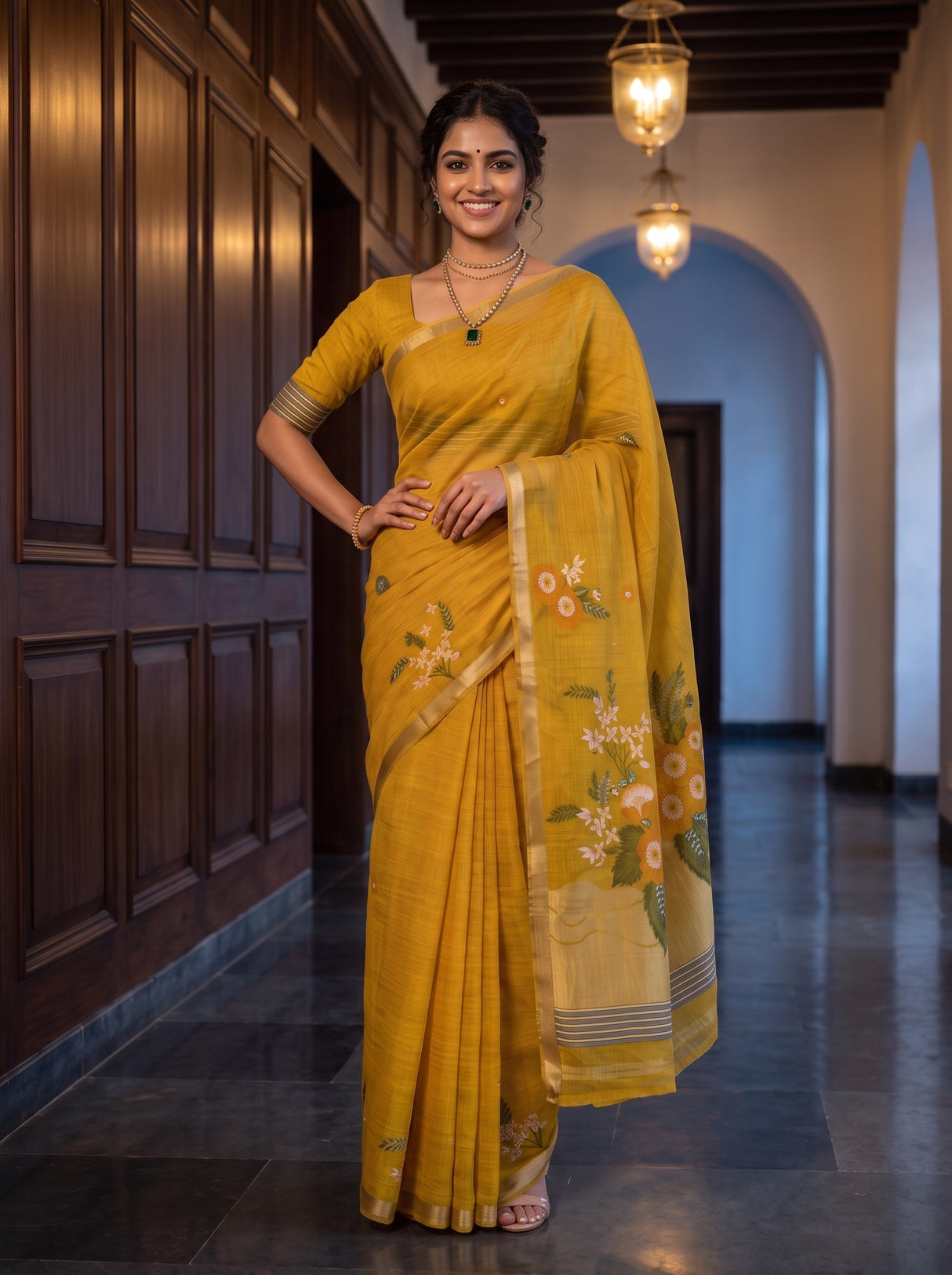MIMOSA Gold Saree Saree — pose 4 styling detail