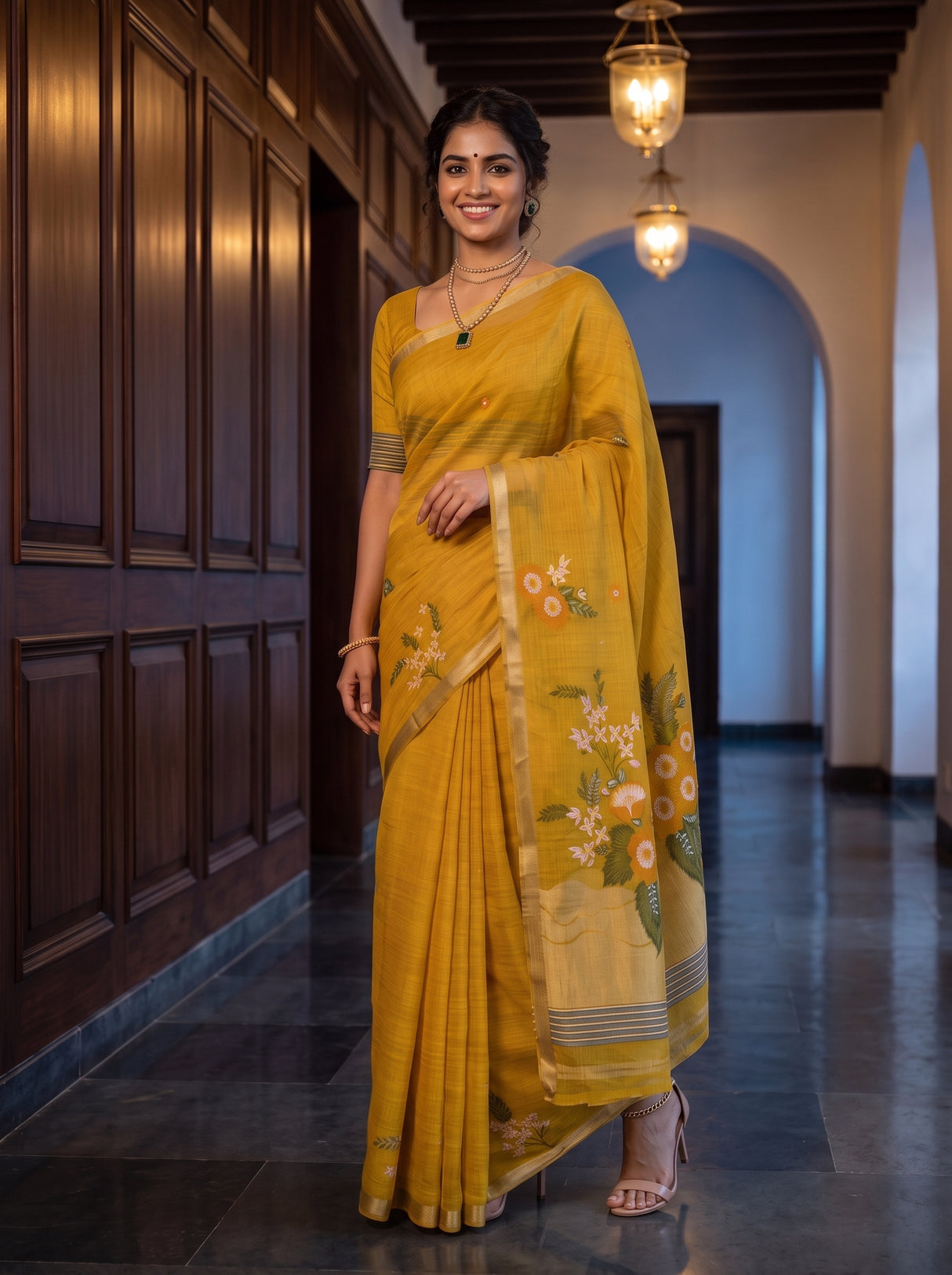 MIMOSA Gold Saree Saree — pose 9 styling detail