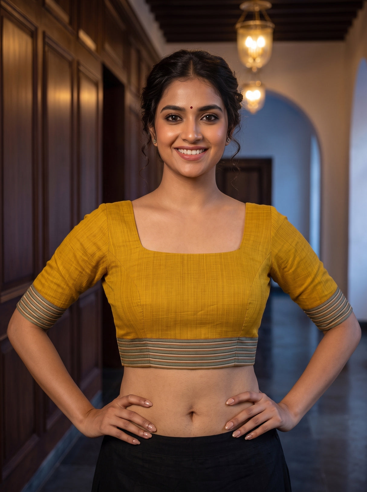 MIMOSA Gold Saree Saree — blouse close-up