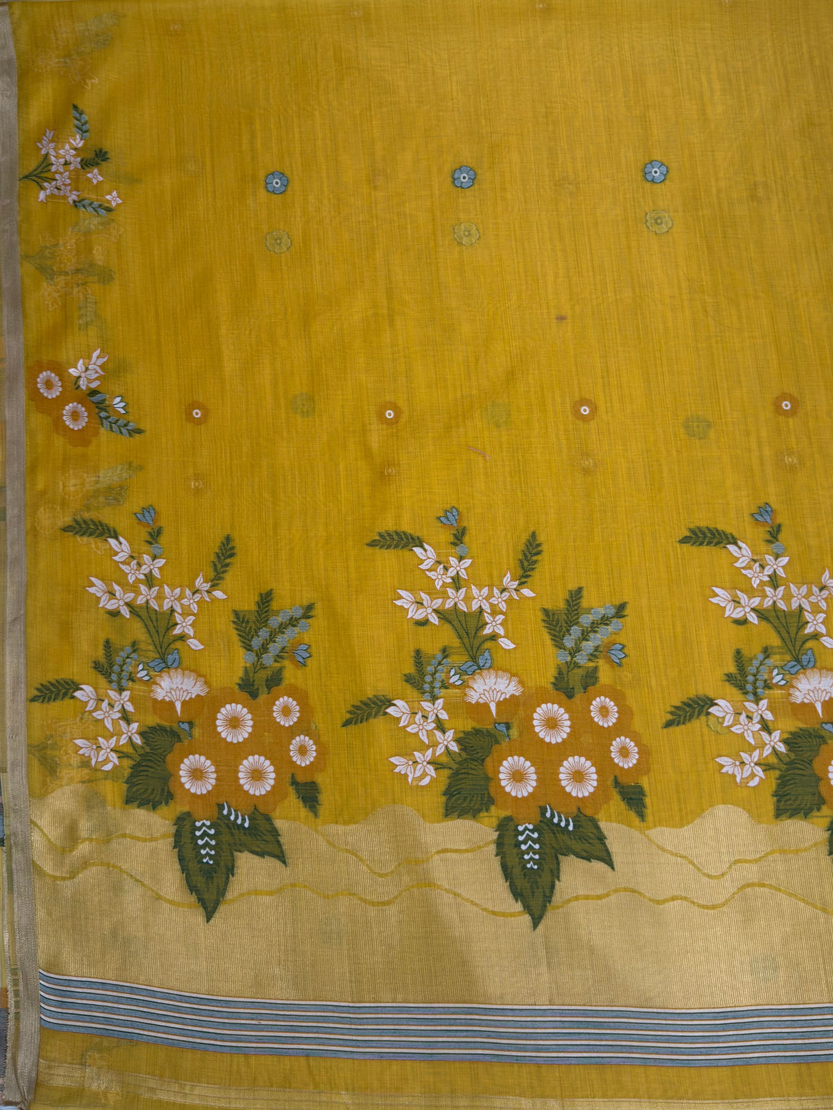 MIMOSA Gold Saree Saree — pallu and zari work detail