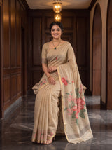 MIMOSA Half White Saree Saree — pose 8 styling detail
