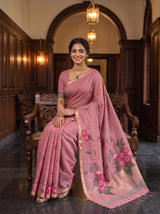 MIMOSA Pink Saree Saree — pose 8 styling detail