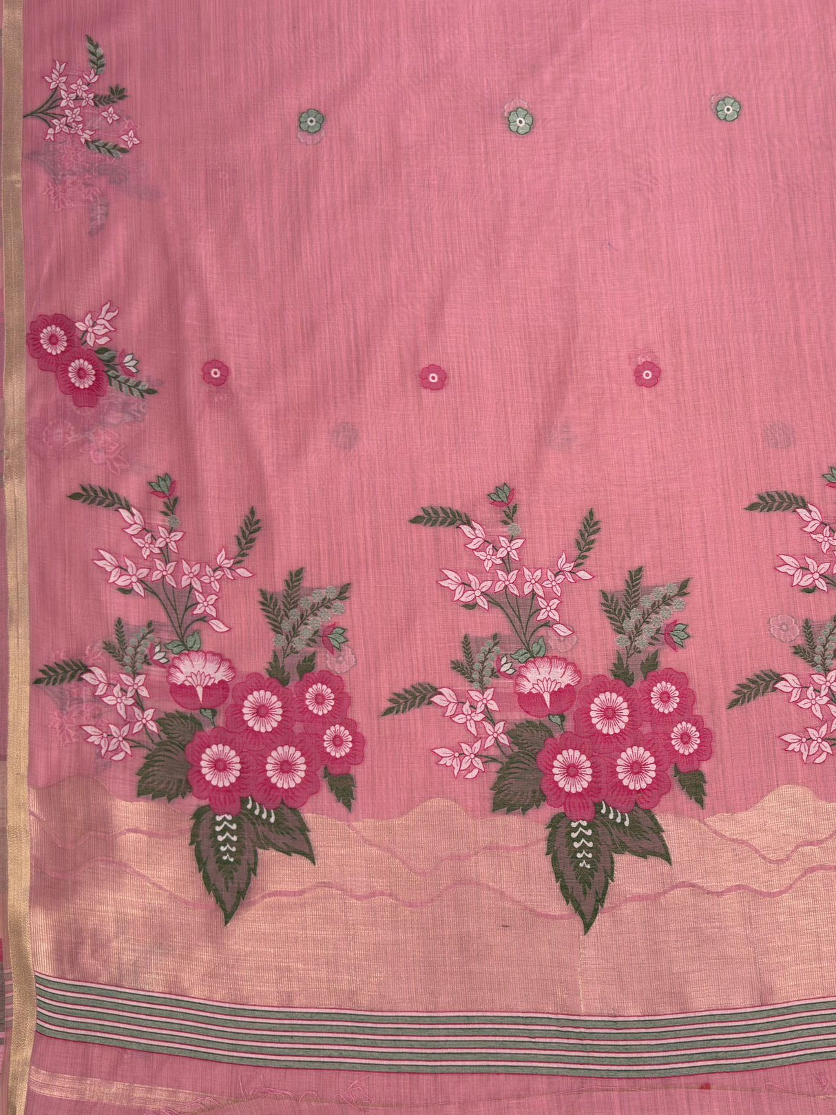 MIMOSA Pink Saree Saree — pallu and zari work detail