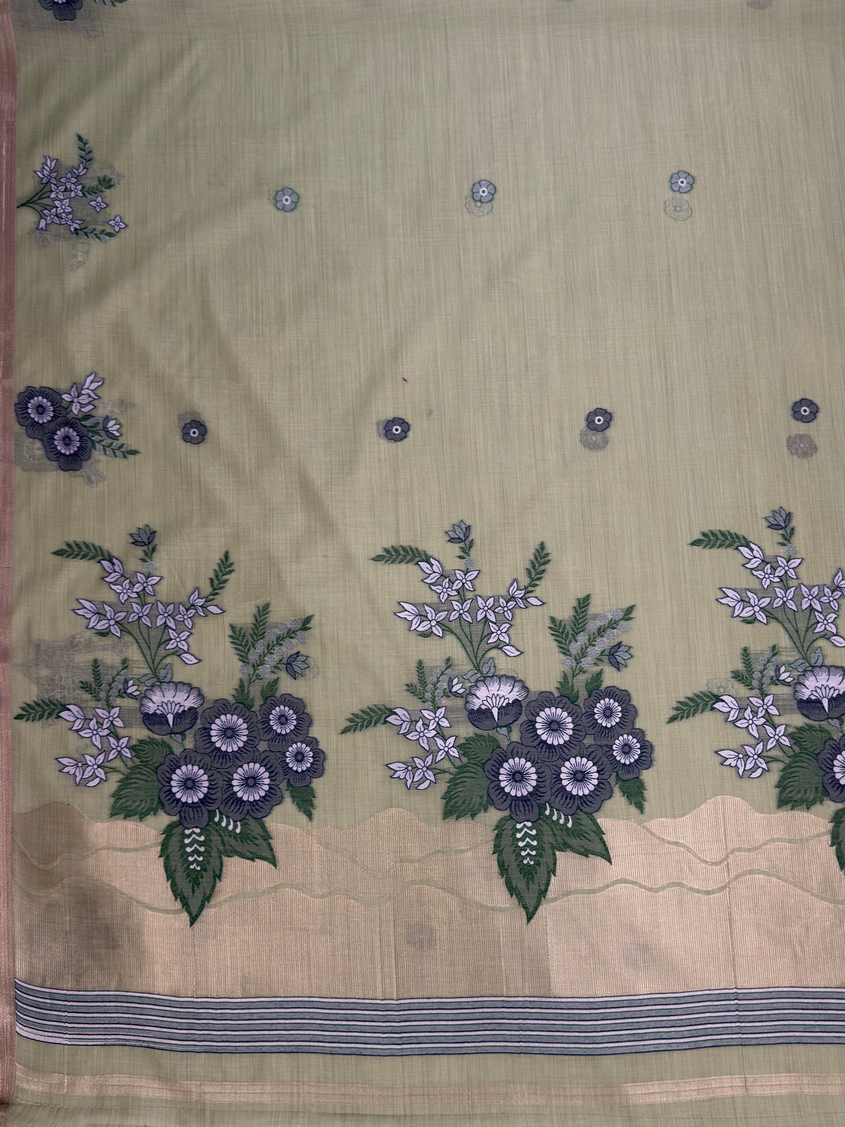 MIMOSA Pista Saree Saree — pallu and zari work detail