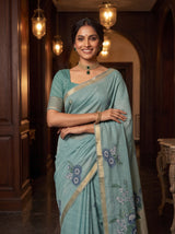 MIMOSA Sapphire Saree Saree — pose 10 styling detail