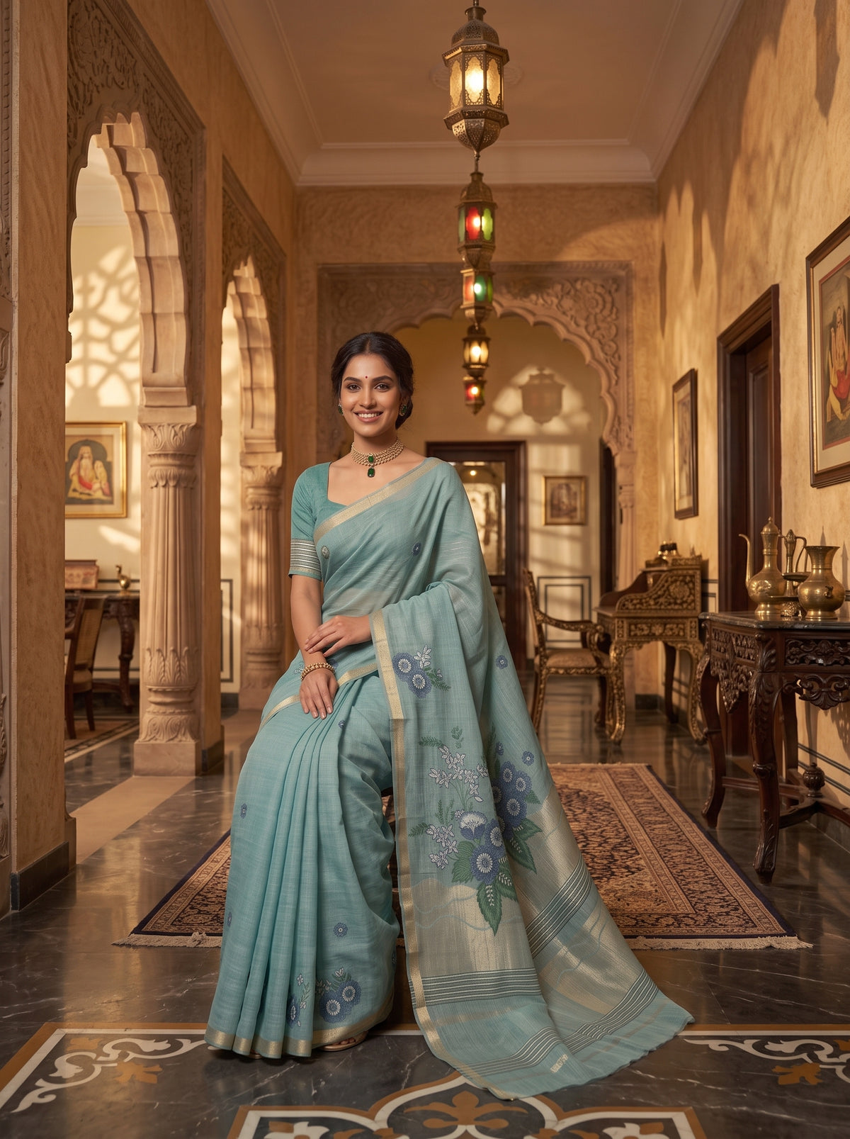 MIMOSA Sapphire Saree Saree — pose 8 styling detail