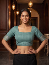 MIMOSA Sapphire Saree Saree — blouse close-up