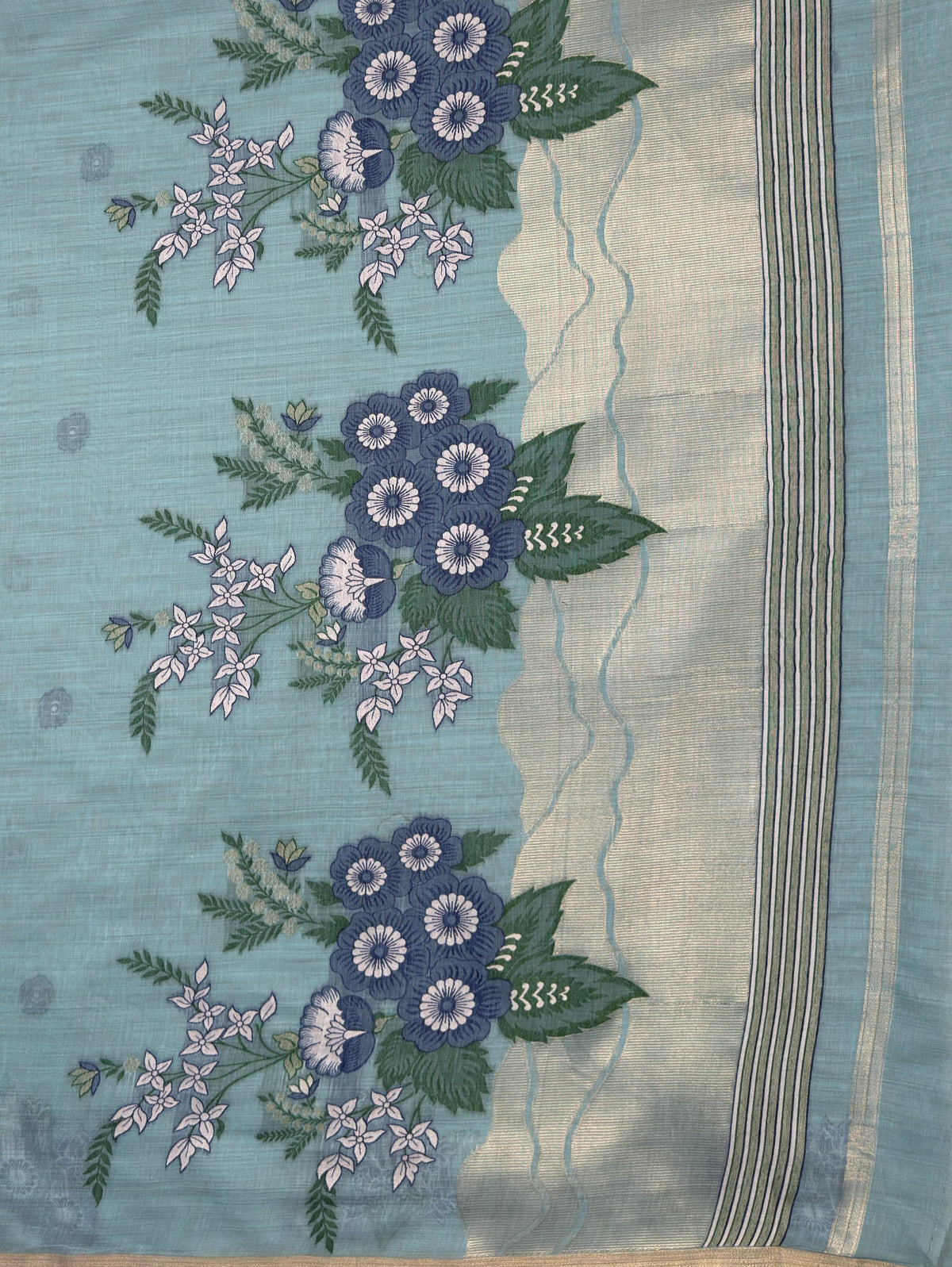 MIMOSA Sapphire Saree Saree — pallu and zari work detail