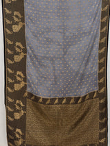 MIMOSA Grey Mysore Silk Crepe Saree — pallu and zari work detail