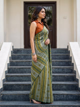 MIMOSA Bottle Green Saree Saree — pose 3 styling detail