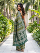 MIMOSA Bottle Green Saree Saree — pose 7 styling detail