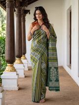 MIMOSA Bottle Green Saree Saree — pose 9 styling detail