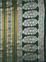 MIMOSA Bottle Green Saree Saree — pallu and zari work detail
