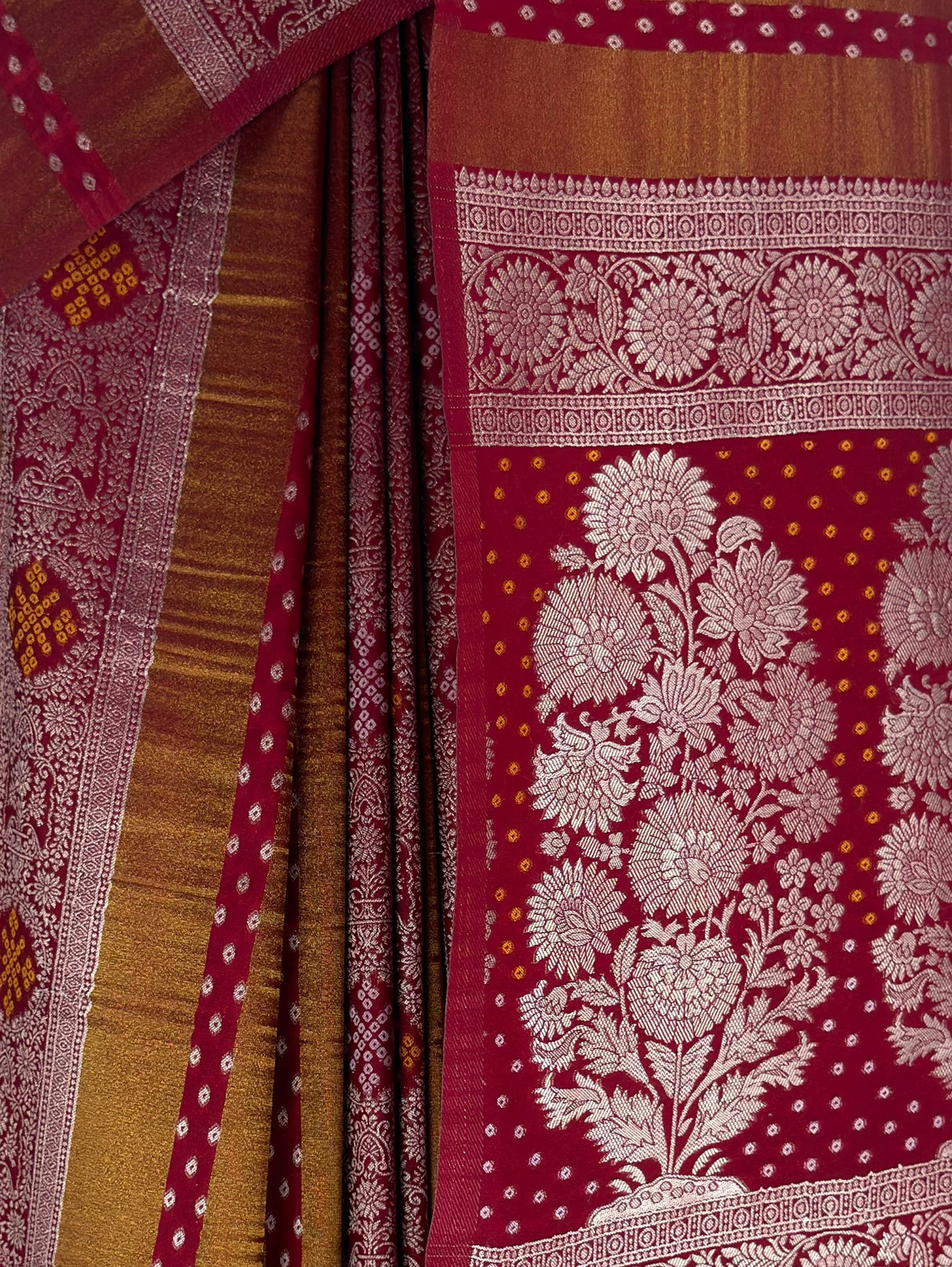 MIMOSA Maroon Saree Saree — fleets shot full lifestyle