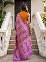 MIMOSA Pink Saree Saree — pose 2 styling detail