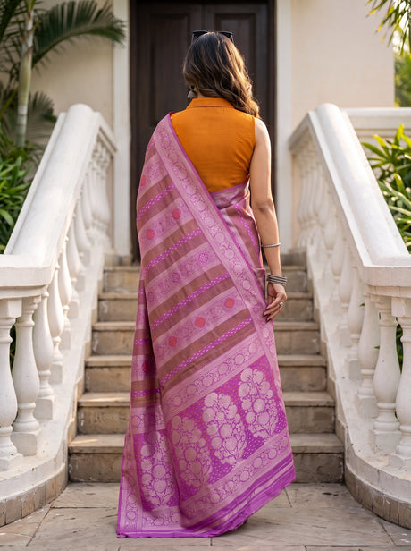 MIMOSA Pink Saree Saree — pose 2 styling detail
