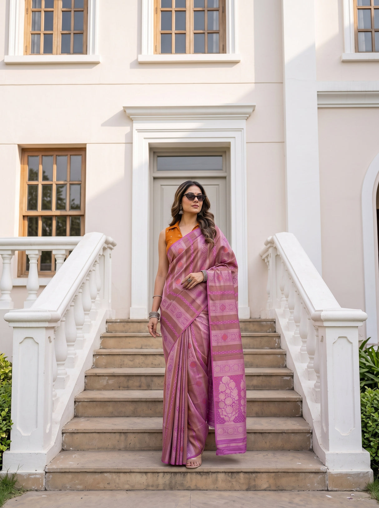 MIMOSA Pink Saree Saree — pose 5 styling detail