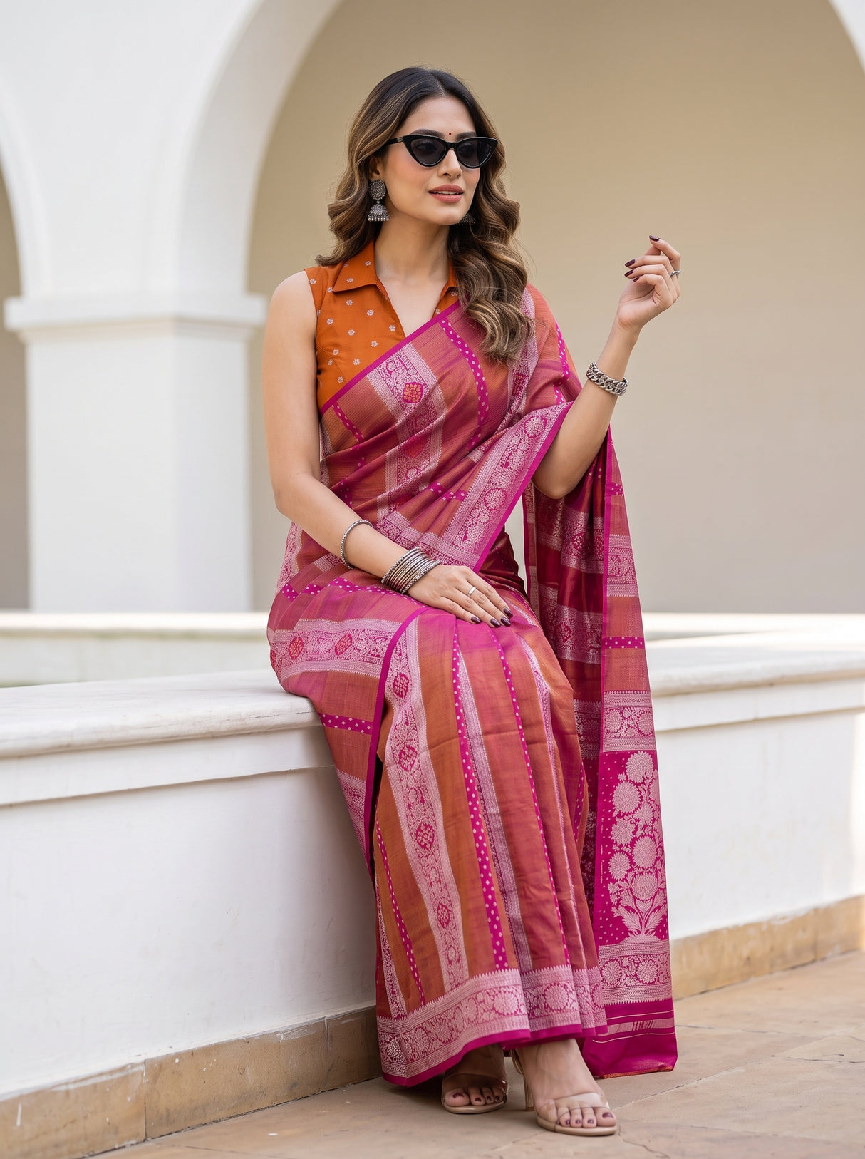 MIMOSA Rani Saree Saree — pose 8 styling detail