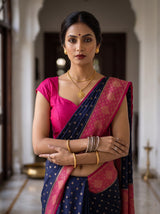 MIMOSA Navy Saree Saree — pose 10 styling detail