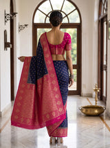 MIMOSA Navy Saree Saree — pose 2 styling detail