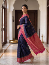 MIMOSA Navy Saree Saree — pose 9 styling detail