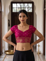 MIMOSA Navy Saree Saree — blouse close-up
