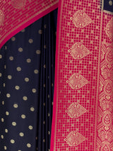 MIMOSA Navy Saree Saree — fleets shot full lifestyle