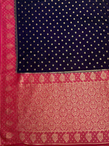 MIMOSA Navy Saree Saree — pallu and zari work detail