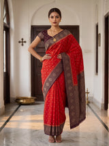 MIMOSA Orange Saree Saree — pose 4 styling detail