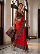 MIMOSA Orange Saree Saree — pose 5 styling detail