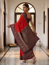 MIMOSA Orange Saree Saree — pose 7 styling detail