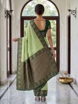 MIMOSA Pista Saree Saree — pose 2 styling detail