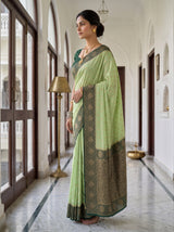 MIMOSA Pista Saree Saree — pose 3 styling detail