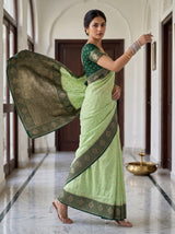 MIMOSA Pista Saree Saree — pose 5 styling detail