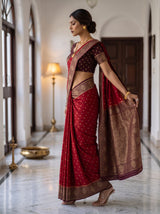 MIMOSA Red Saree Saree — pose 3 styling detail