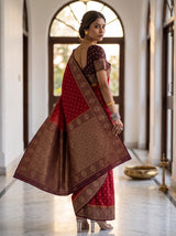 MIMOSA Red Saree Saree — pose 7 styling detail