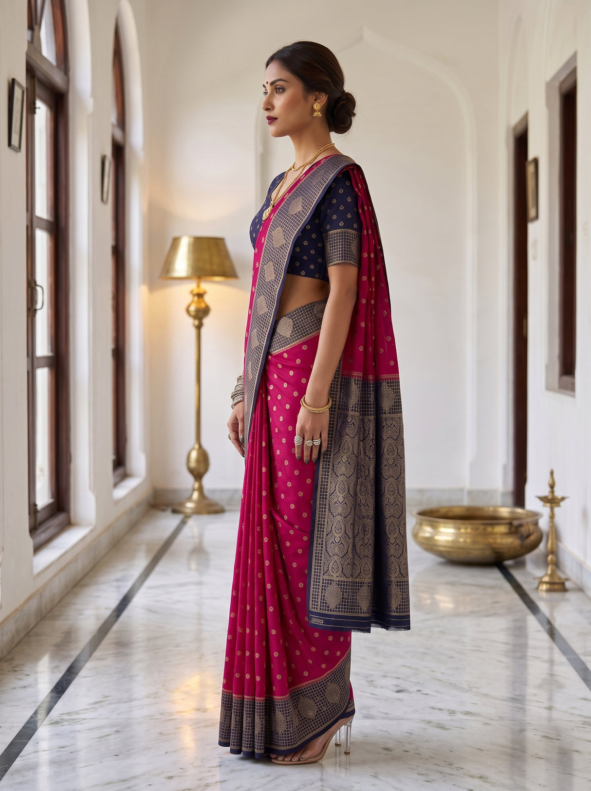 MIMOSA Rani Saree Saree — pose 3 styling detail