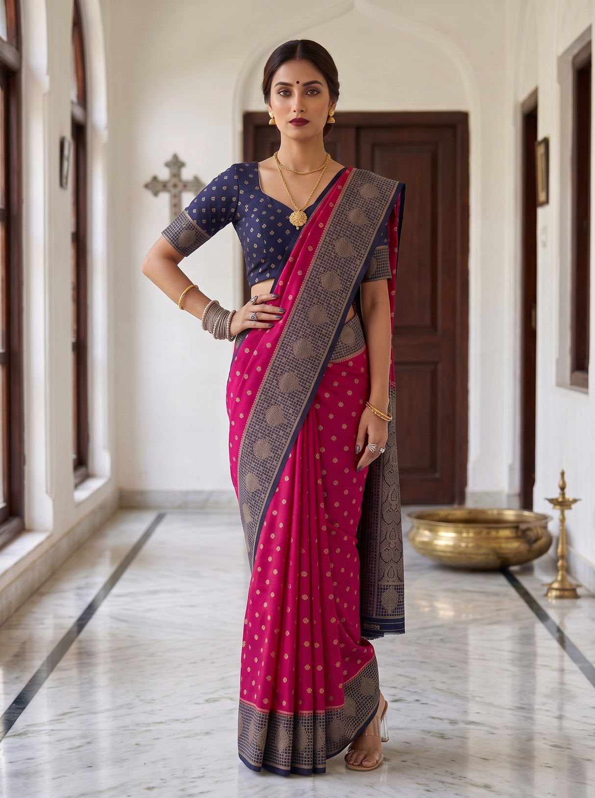 MIMOSA Rani Saree Saree — pose 4 styling detail