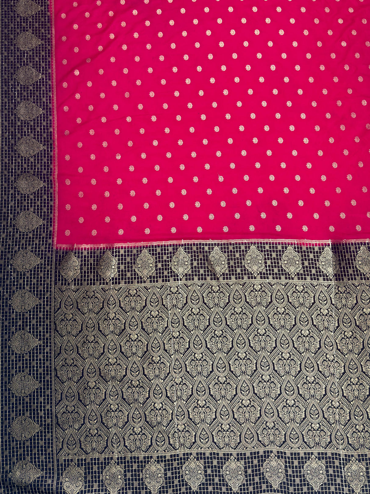 MIMOSA Rani Saree Saree — pallu and zari work detail