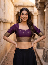 MIMOSA Olive Saree Saree — blouse close-up