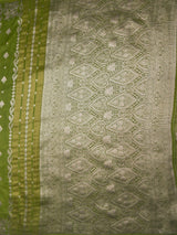 MIMOSA Olive Saree Saree — pallu and zari work detail