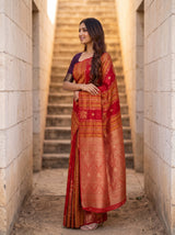 MIMOSA Orange Saree Saree — pose 3 styling detail