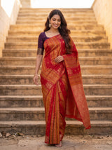 MIMOSA Orange Saree Saree — pose 6 styling detail