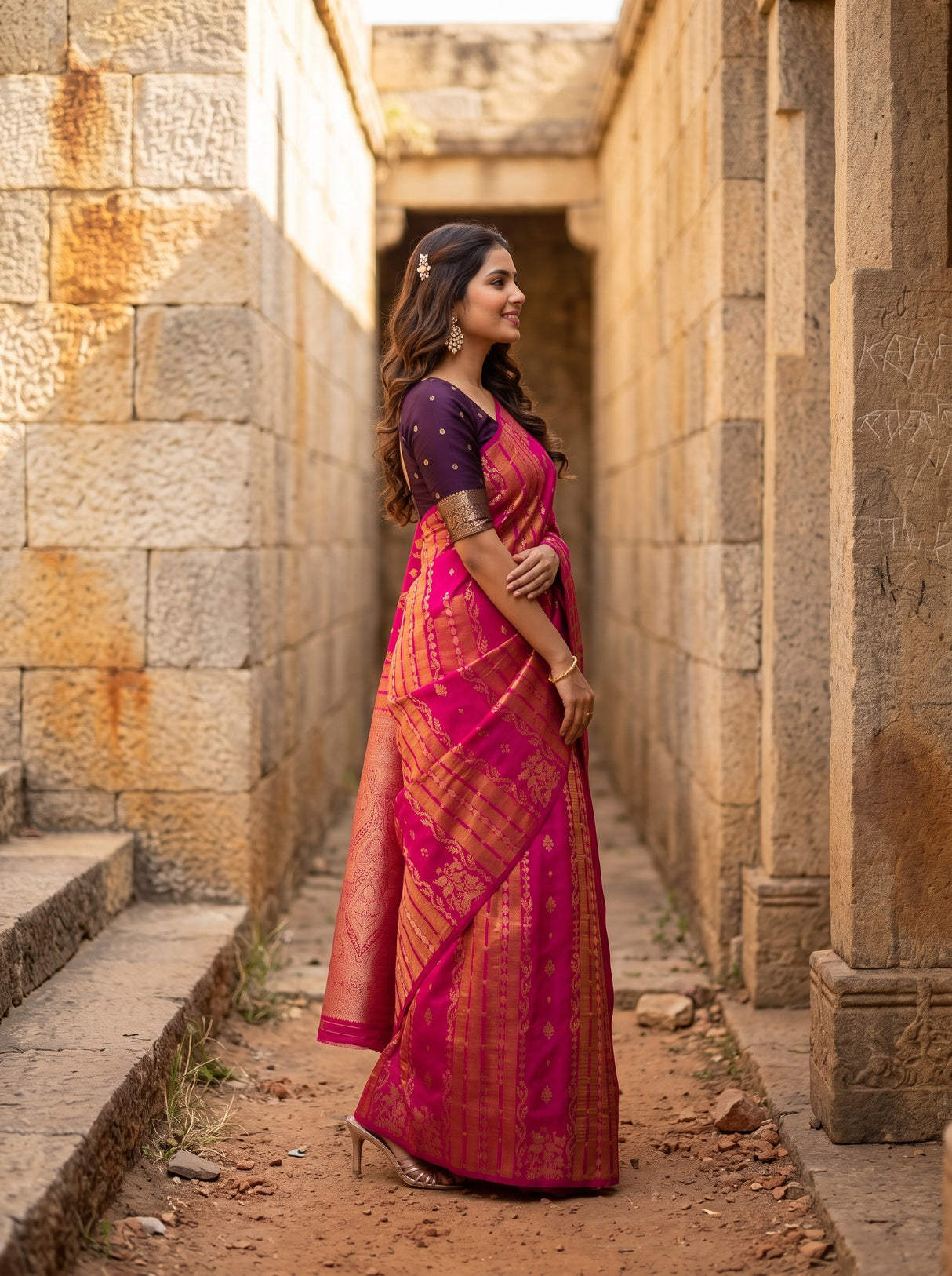 MIMOSA Rani Saree Saree — pose 3 styling detail
