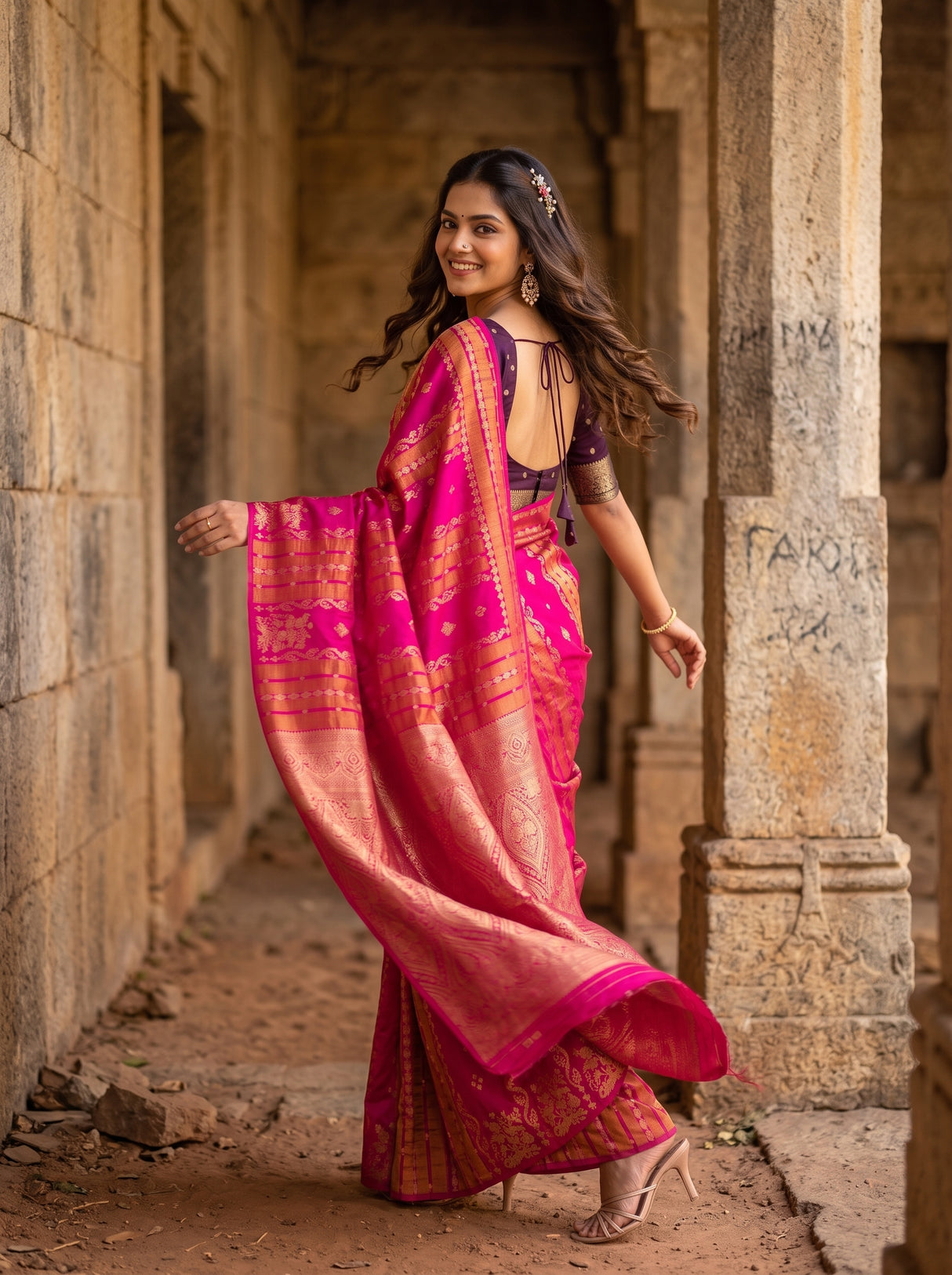 MIMOSA Rani Saree Saree — pose 9 styling detail