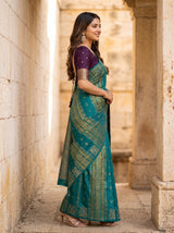 MIMOSA Sapphire Saree Saree — pose 3 styling detail